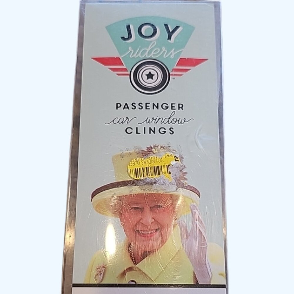 NEW Joy Rider Queen Elizabeth waving Passenger Window Cling 14-in x 15.75-in